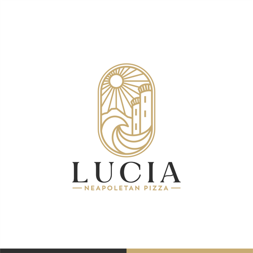 Pizzeria design with the title 'Logo for Lucia Neapolitan Pizza'