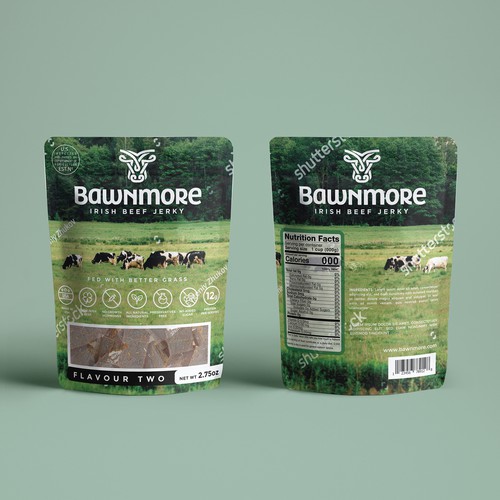 Beef packaging with the title 'Beef Jerky'