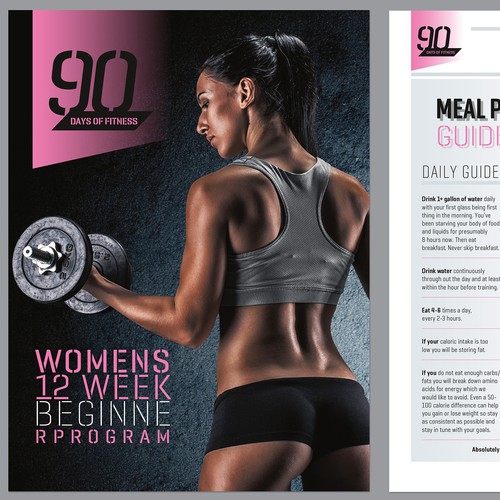 Layout design with the title 'Concept of fitness e-broshure'