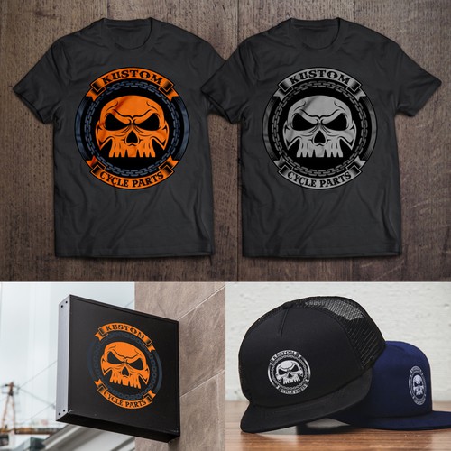 Chain design with the title 'Bad Ass Clean Look Style for Cycle Parts Shop.'