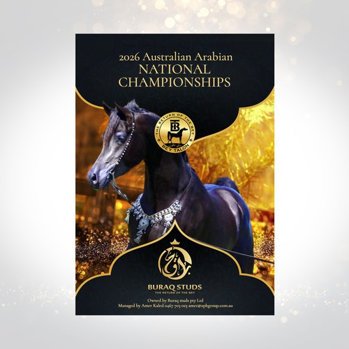 Design with the title '2026 Australian Arabian National Championships Bold Ad'