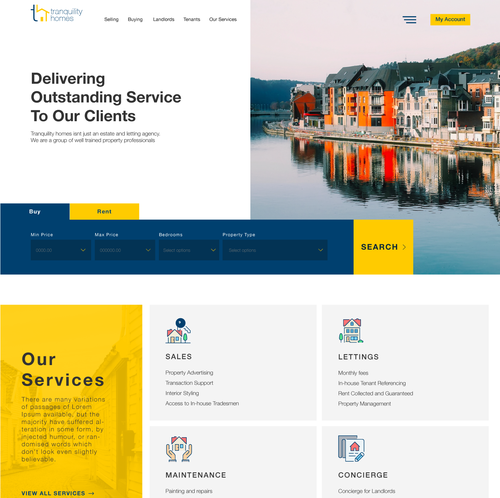 Property website with the title 'Property Company Website'