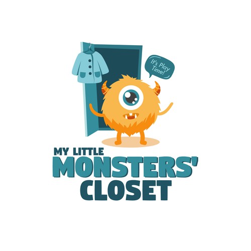 Kid's clothing logo with the title 'My Little Monsters Closet'