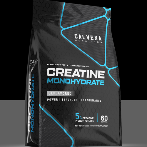 Design with the title 'Creatine Packaging'