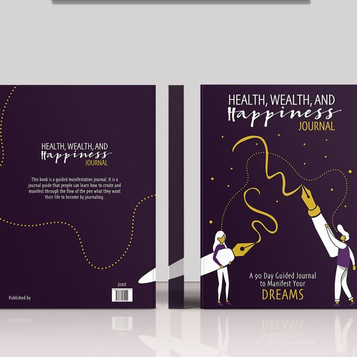 Journal book cover with the title 'Book cover design for dream journal'