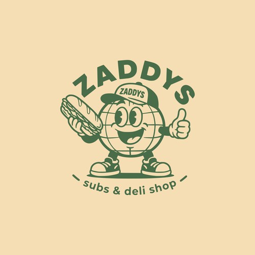 Retro design with the title 'deli shop'