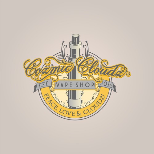 Vape logo with the title 'vape shop vintage'