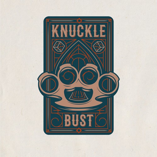 Steampunk design with the title 'Steampunk card game logo design'