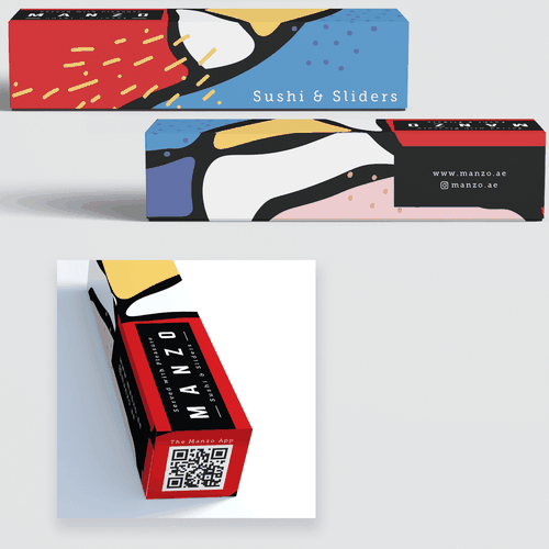 Sushi design with the title 'Sushi Box with pattern based on Abu Dhabi map'
