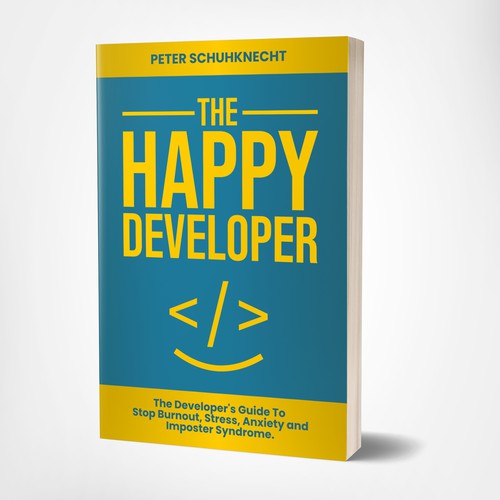 Programming book cover with the title 'Book Cover concept for The Happy Developer'