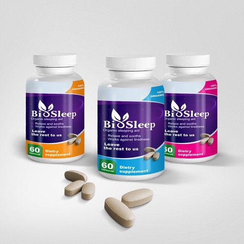 Supplement label with the title 'Supplement label design'