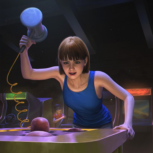 Arcade design with the title 'Book Illustration entry'