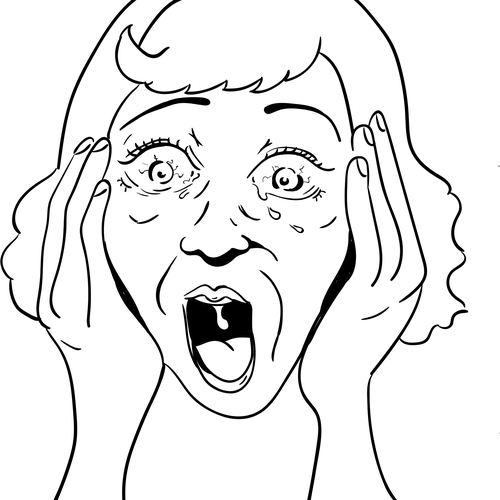 Face illustration with the title 'Shock - Illustration Adobe Illustrator'