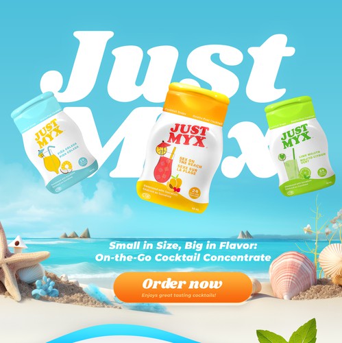 Beach website with the title 'JustMyx '