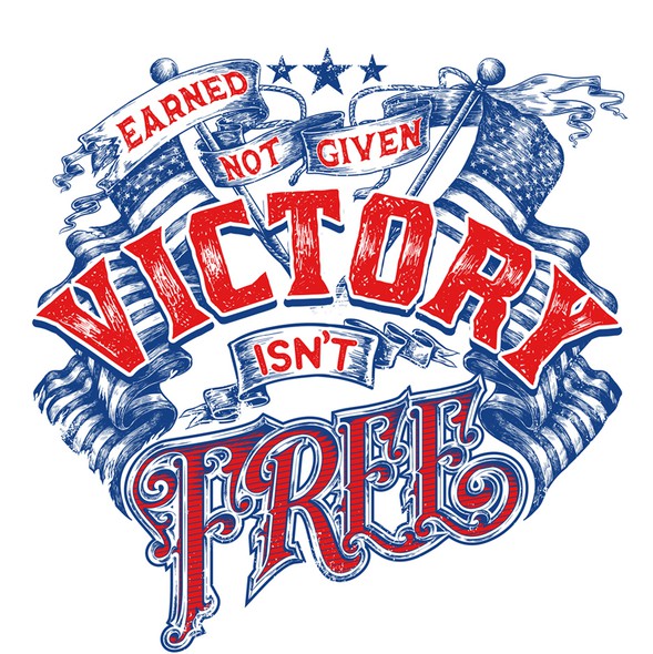 Classic t-shirt with the title 'Victory isn't Free'