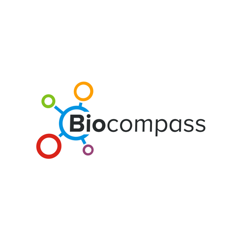 Biology logo with the title 'Biocompass logo design'
