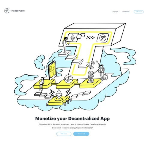 Technology illustration with the title 'thundercore web banner'