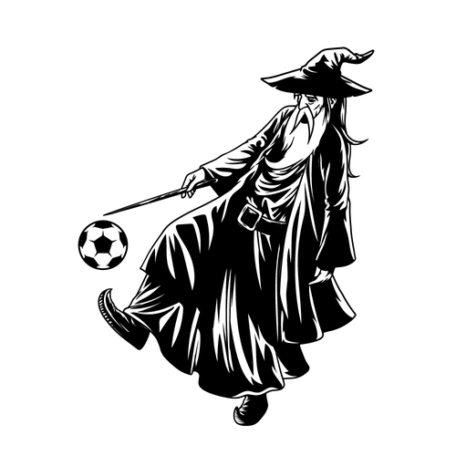 Wizard design with the title 'Wizard Playing Football '