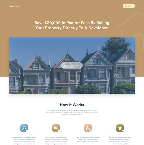 Earthy design with the title 'Land Scout Real Estate'