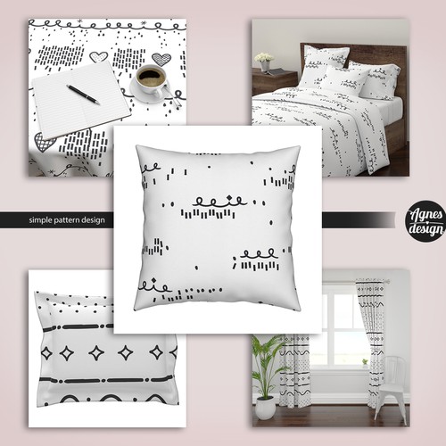 Fabric design with the title 'Simple Modern Pattern'