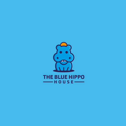 Hippo logo with the title 'The Blue Hippo House logo design'