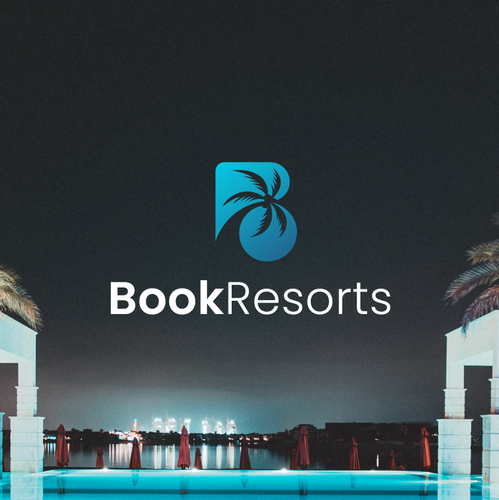 Travel agency brand with the title 'Book resorts Logo'