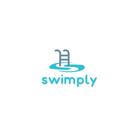 Swimming logo with the title 'Logo available for customisation and sale.'