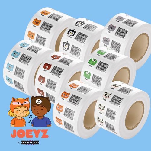 Headphone design with the title 'UPC sticker rolls'