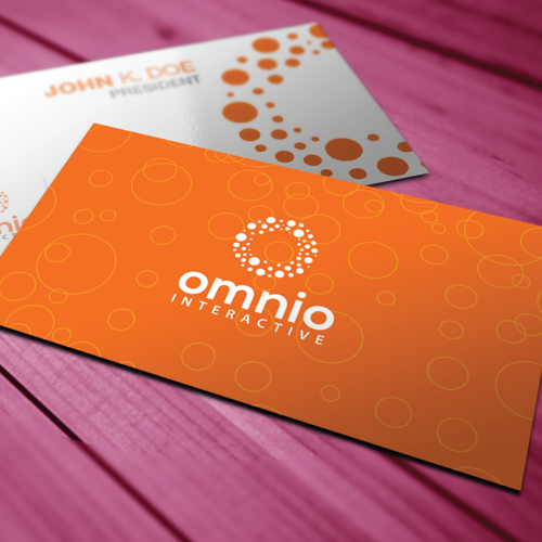 Management brand with the title 'Logo & Business Card Design for Omnio Interactive.'
