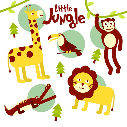 Cartoon artwork with the title 'Funky toddler's pattern design for a play pen'