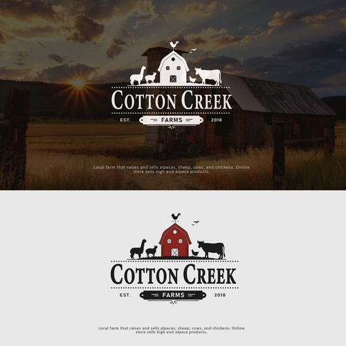 Farm logo with the title 'Cotton Creek Farms'