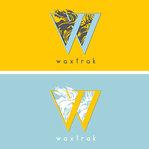Surfboard logo with the title 'Logo concept for Waxtrak'