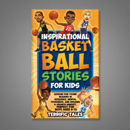 Basketball design with the title 'Children's Book Cover Illustration and Design'