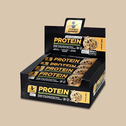 Protein bar packaging with the title 'Protein Bar'