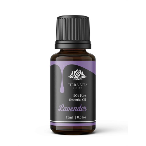 Essential oil label with the title 'Essential Oil Label Contest'