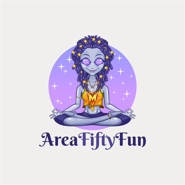 Mauve logo with the title 'Area Fifty Fun'