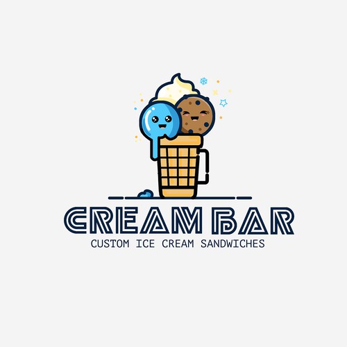 Cookie logo with the title 'Minimal logo concept for an ice cream cookie bar'