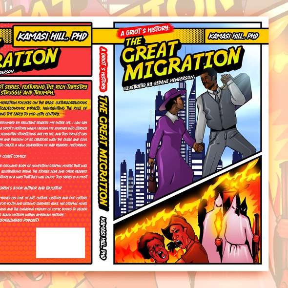 Comic book cover with the title 'A Griot’s History: The Great Migration'