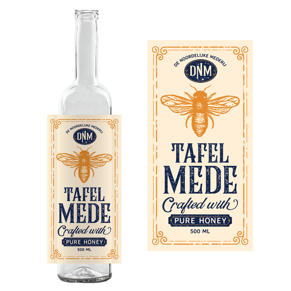 Brand label with the title 'Mead Label Design – Medieval'