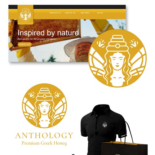 Goddess design with the title 'Premium Honey Logo Design'