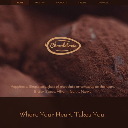 Cocoa logo with the title 'Logo and website design for a chocolate manufacturer.'