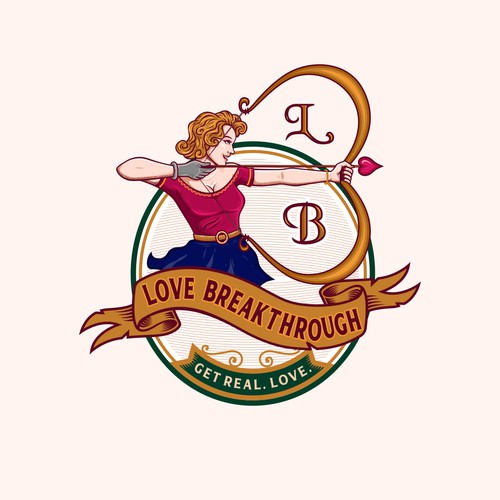 Archer logo with the title 'Vintage illustrative mascot logo appealing to men & women searching for their life partner'