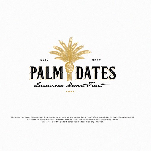 Dessert design with the title 'LOGO PALM DATES'