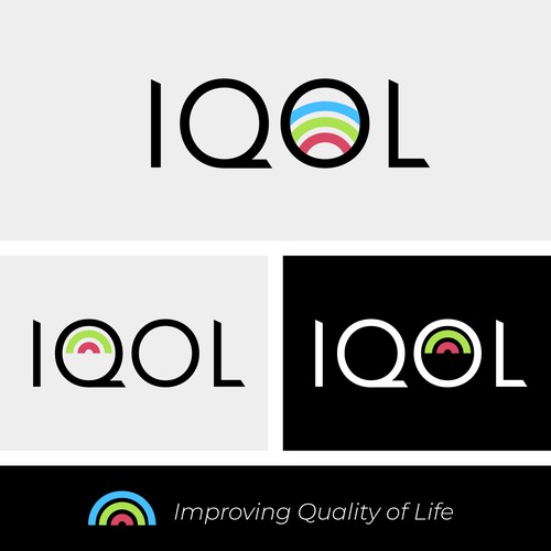 Rainbow brand with the title 'Logo concept for a company to improve the standard of family life.'
