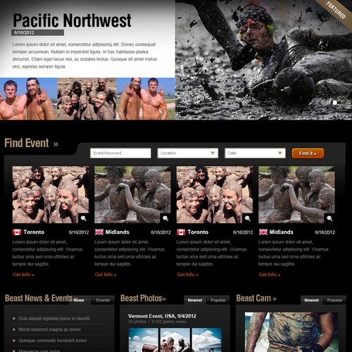 Men design with the title 'Outdoor Game Style Website Homepage Design'