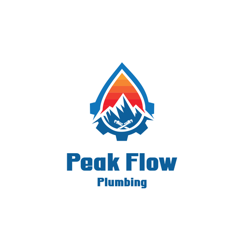 Project design with the title 'Mountain with Plumbing Logo Design'