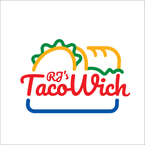 Taco logo with the title 'RJ's TacoWich logo'