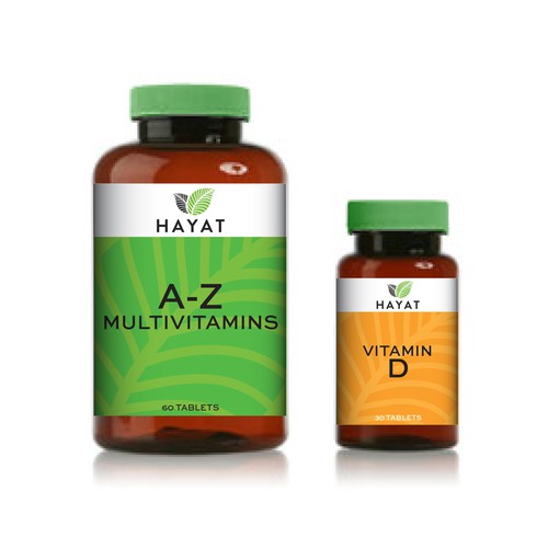 Vitamin label with the title 'Vitamin Labels'