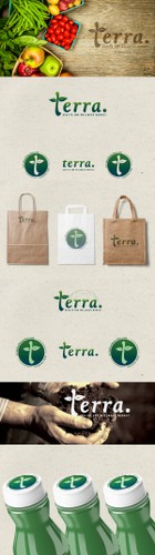Retail brand with the title 'Create a logo for a new natural foods and supplement store called "terra.".'