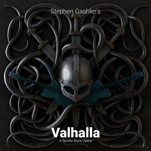CD cover design with the title 'Valhalla: A Nordic Rock Opera'